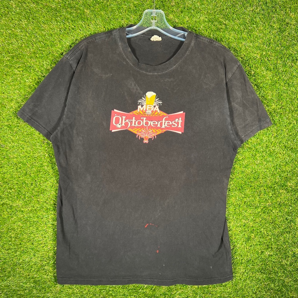 Vintage Anvil Montana Brewers Association Oktoberfest T-Shirt Black Large